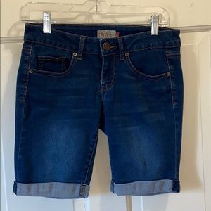 jean mid thigh shorts